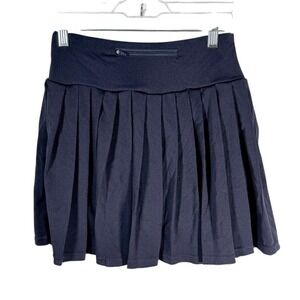 New Navy Blue Pleated Tennis Skirt with Zipper Pocket Size S Tenniscore skort